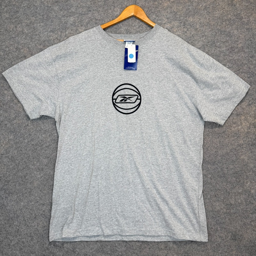 Vintage Reebok Basketball T Shirt Mens XL Hoops Y2K Logo Graphic Tee NEW